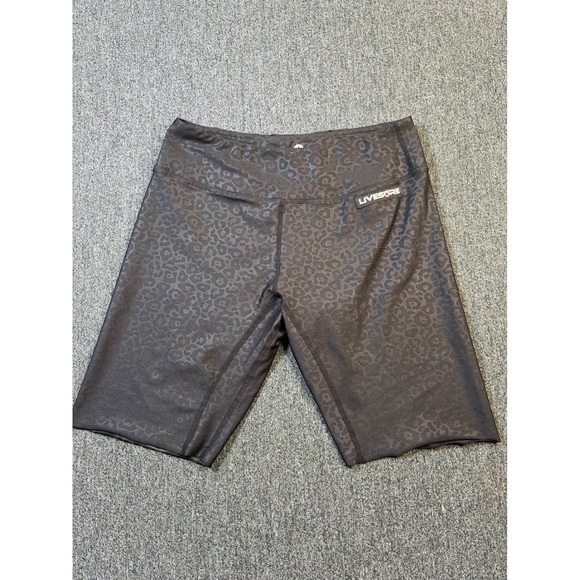 Livesore Pants - LiveSore Womens Black Leopard Print Biker Shorts Size M Athletic CrossFit Gym